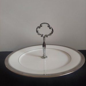 Noritake Crestwood Platinum Handled Hostess Tray